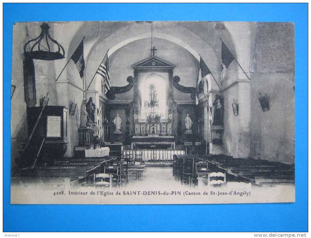 17 SAINT-DENIS Du PIN, INTERIEUR De L´EGLISE , C.P.A.     Carte En Trés Bon état. - Eglises Et Cathédrales