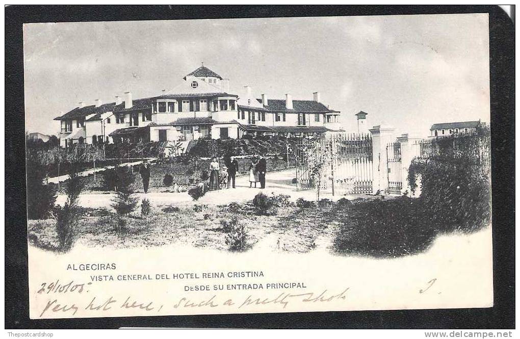 ESPANA ALGECIRAS VISTA DEL HOTEL DE REINA CRISTINA DEDE EL PASEO DE CARRUAJES MORE ALGERICAS LISTED - Cádiz