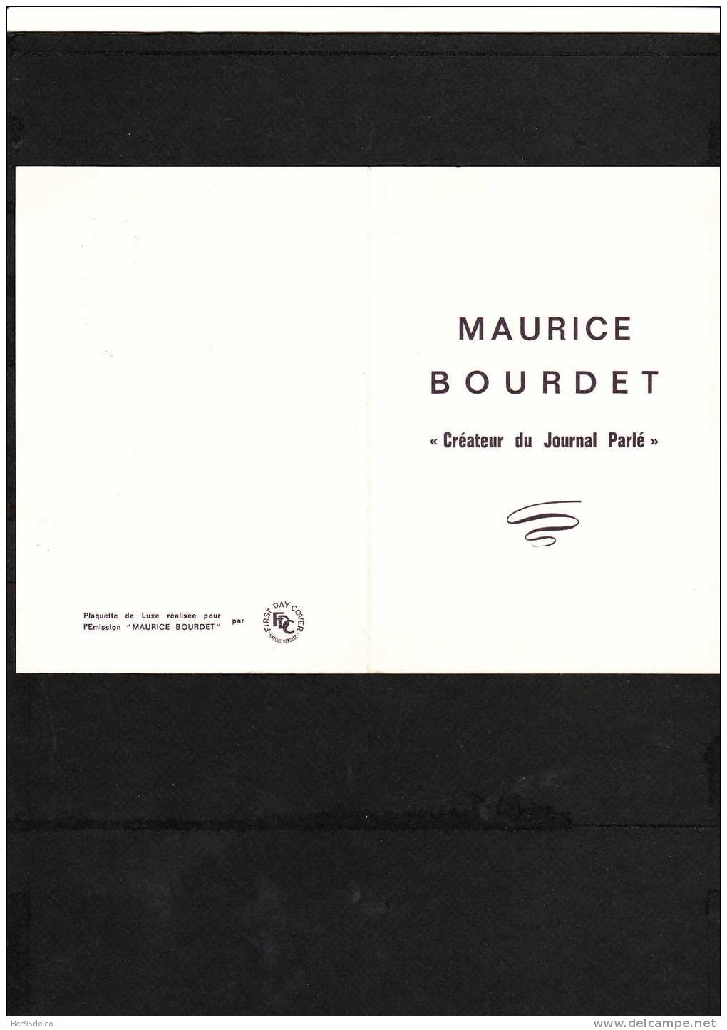 Plaquette De Luxe Réalisée Pour L´émission MAURICE BOURDET 17/18 Février1962 ""Signée MAURICE BOURDET"" - Briefe U. Dokumente