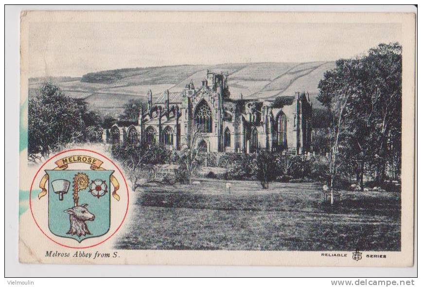 ECOSSE MELROSE ABBEY FROM S. BELLE CARTE - Roxburghshire