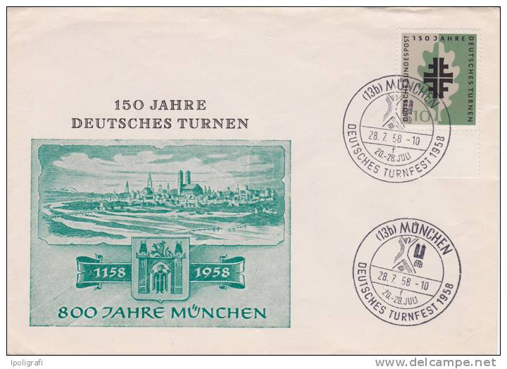 Germany (Bundesr.) - 1958 - Special Cancellation: Deutsche Turnfest In Muenchen - 28-7-58 - Altri & Non Classificati