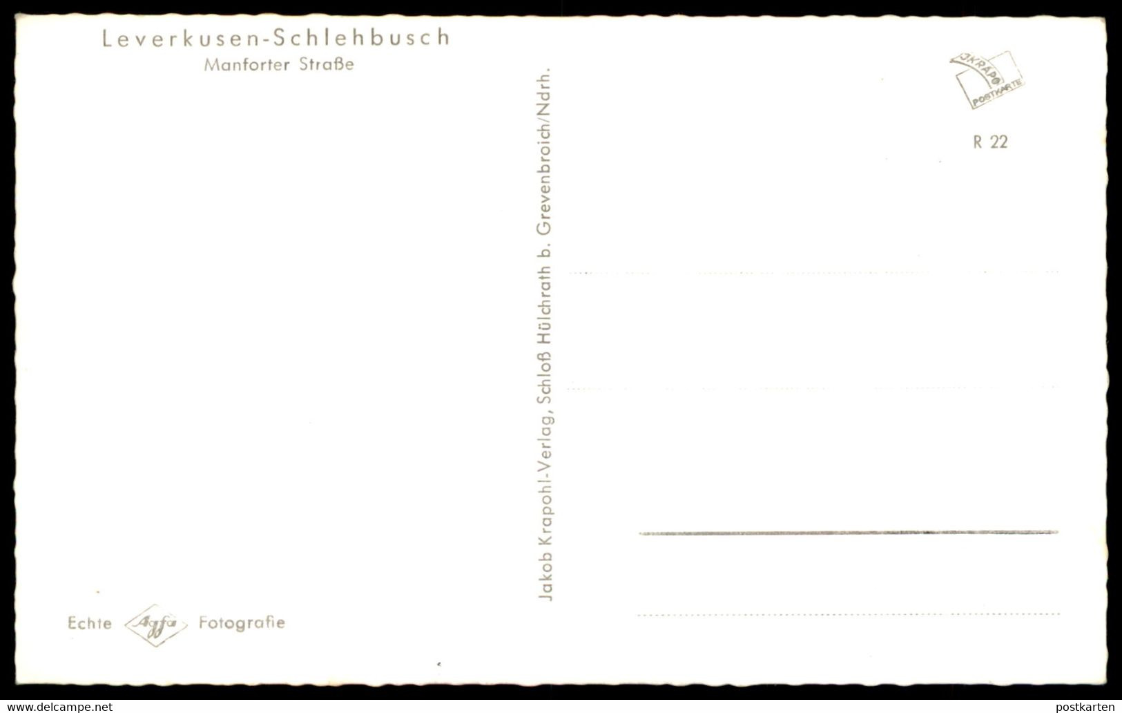 ÄLTERE POSTKARTE LEVERKUSEN SCHLEHBUSCH MANFORTER STRASSE Klosterfrau Drogerie Werbung Fahrrad Bike Bicyclette Vélo - Leverkusen