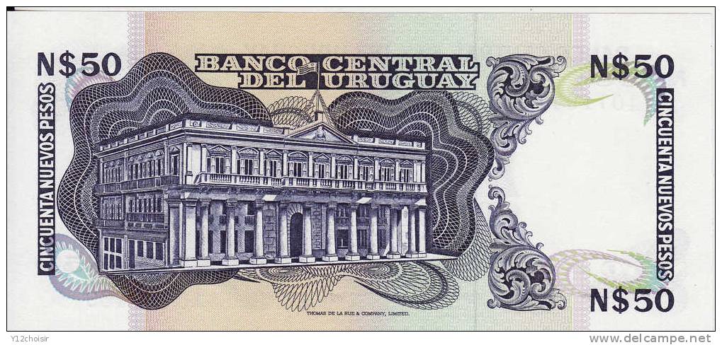 BILLET 50 NOUVEAU PESO URUGUAY ESPAGNOL MONTEVIDEO AMERIQUE SUD DIAZ DE SOLIS ESPAGNE - Uruguay