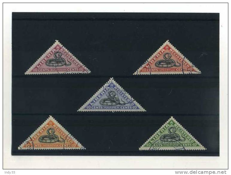 - LIBERIA . TIMBRES POUR LETTRES CHARGEES 1921 . OBLITERES - Liberia