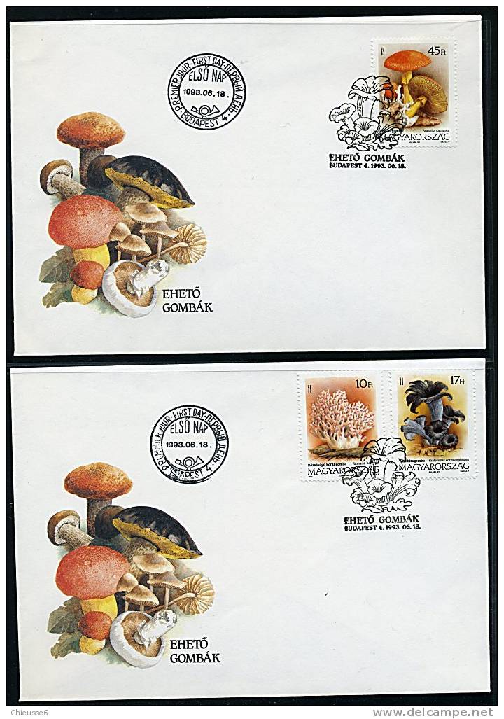 Hongrie Ob N° 3416 à 3418 - 2 Env. 1er Jour - Champignons (11 P17) - Unused Stamps