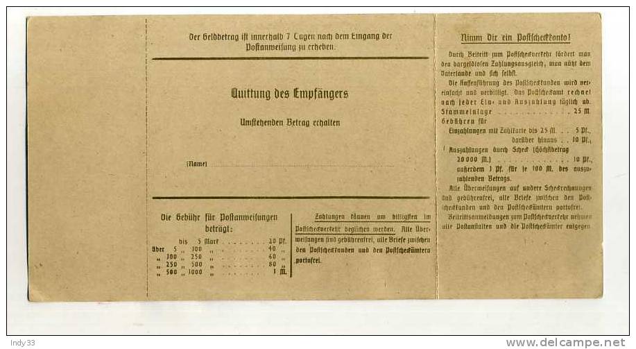 - ALLEMAGNE BAVIERE . ENTIER  SURCHARGE DE 1919 AVEC TIMBRE  SUR DOCUMENT OFFICIEL - Entiers Postaux