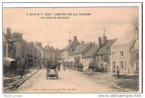 72 CIRCUIT DE LA SARTHE 1906 - BOULOIRE - La Sortie - N. 9 *  Très Belle CPA Animée - Bouloire