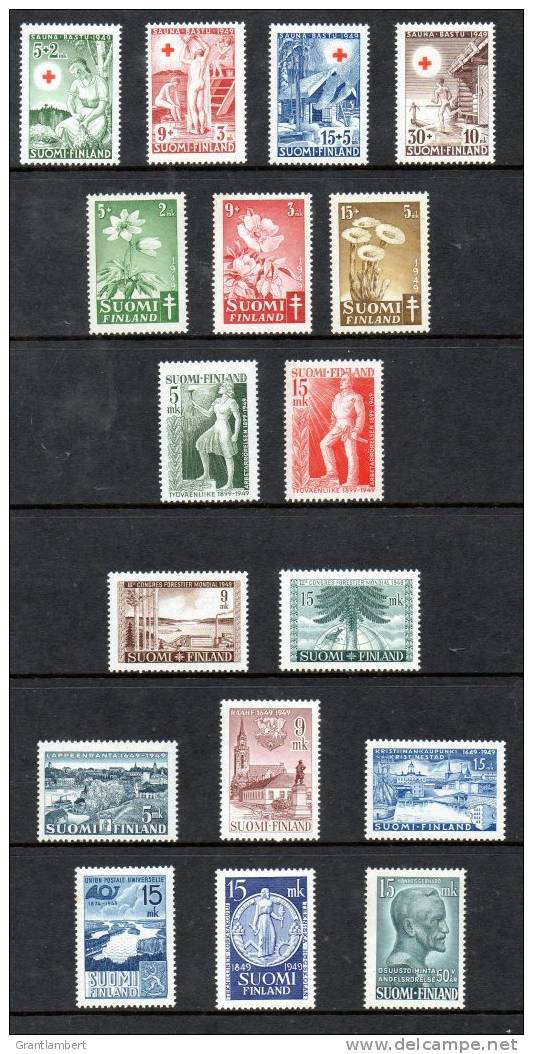 Finland 1949 All Issues Mostly MH  SG 471 -487 - Unused Stamps