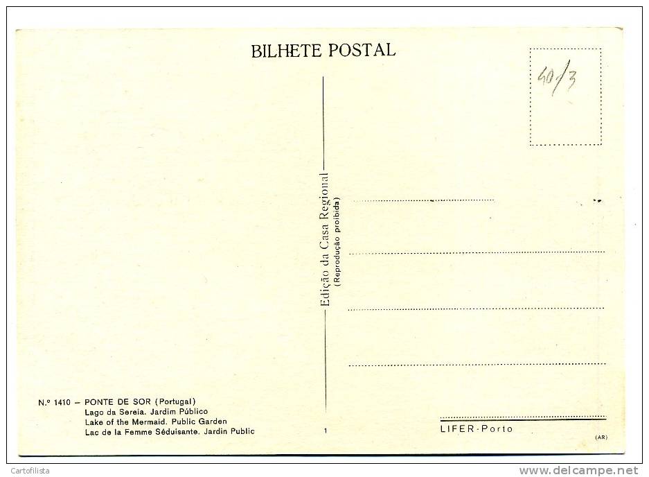 PONTE DE SÔR - Portalegre - Lago Da Sereia No Jardim Público - Portalegre