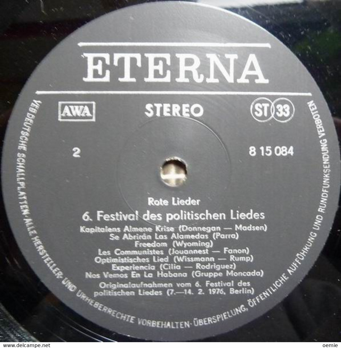 ROTE  LIEDER  °  BERLIN  7 / 14 2 / 1976  °  6 FESTIVAL  DES POLITISCHEN  LIEDES - Otros - Canción Alemana
