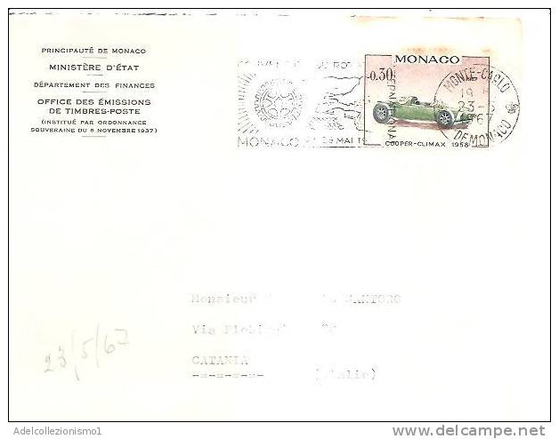 53278)lettera Principato Di Monaco Con Un Valore + Annullo Del 23/5/1967 - Poststempel