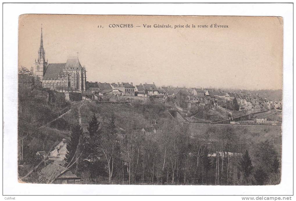 27 - Conches       Vue Générale, Prise De La Route D'Evreux - Conches-en-Ouche