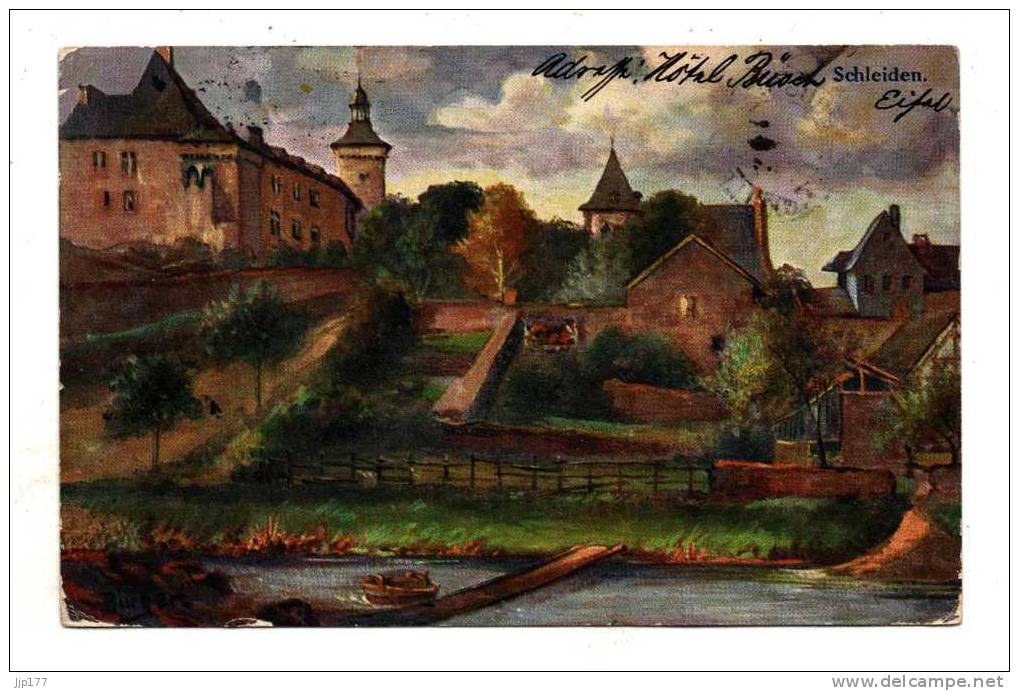 Schleiden Schloss Eifel Kirche Carte Illustrateur Illustratorkarte Chateau Eglise Arrondissement Landkreis Euskirchen - Euskirchen