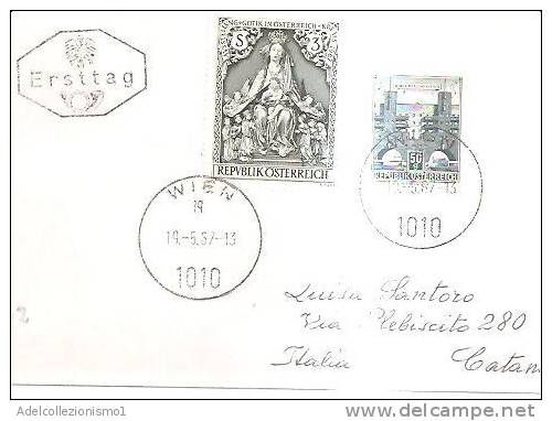 53294)lettera Austriaca Ersttag Con 2 Valori + Annullo - Storia Postale
