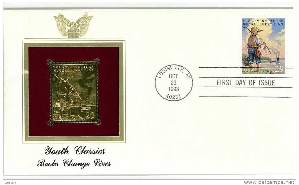 UNUSUAL STAMPS - FDC FIRST DAY COVER - YEAR 1993 - 1 Pcs. USA GOLDEN REPLICAS OF UNITED STATES OF AMERICA  GOLD STAMPS - Other & Unclassified