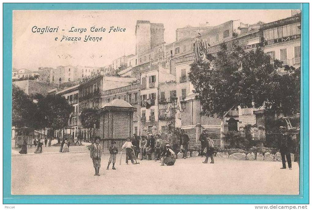 CAGLIARI CARTOLINA FORMATO PICCOLO VIAGGIATA NEL 1907 - Cagliari