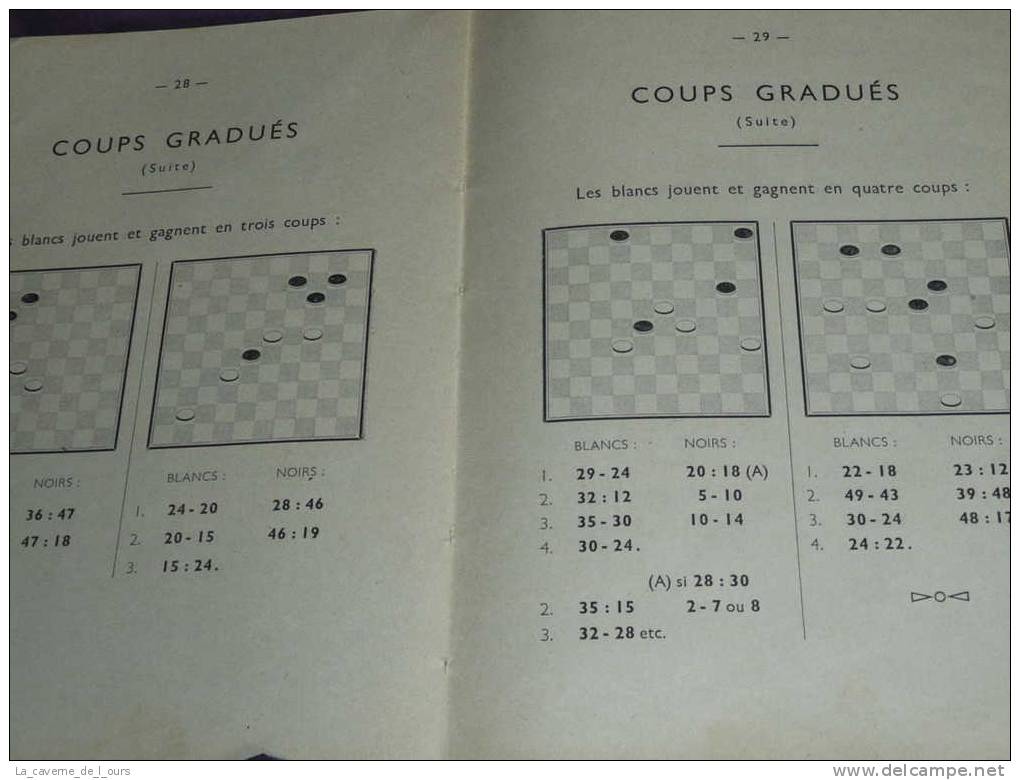 Rare Règle Du Jeu De Dames, Manuel Pour Débutant Et Amateurs De Toute Force, 1941, 184 Diagrammes - Andere & Zonder Classificatie