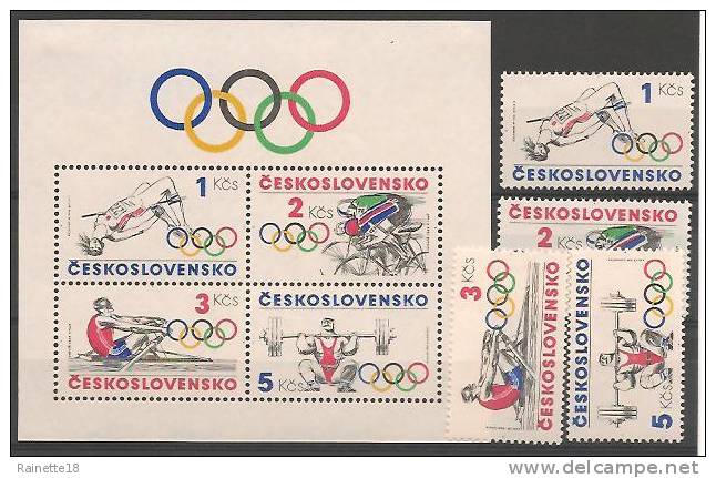 Tchécoslovaquie     N° 2600/2603 Xx    + Bloc N° 64 Xx - Unused Stamps