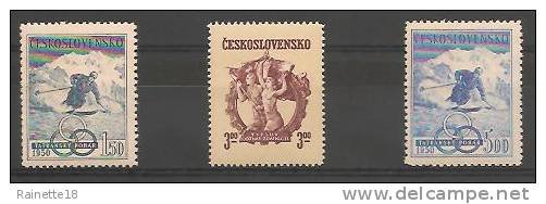 Tchécoslovaquie    1950    N° 523/525   X  Neufs Traces De Charnières - Nuovi