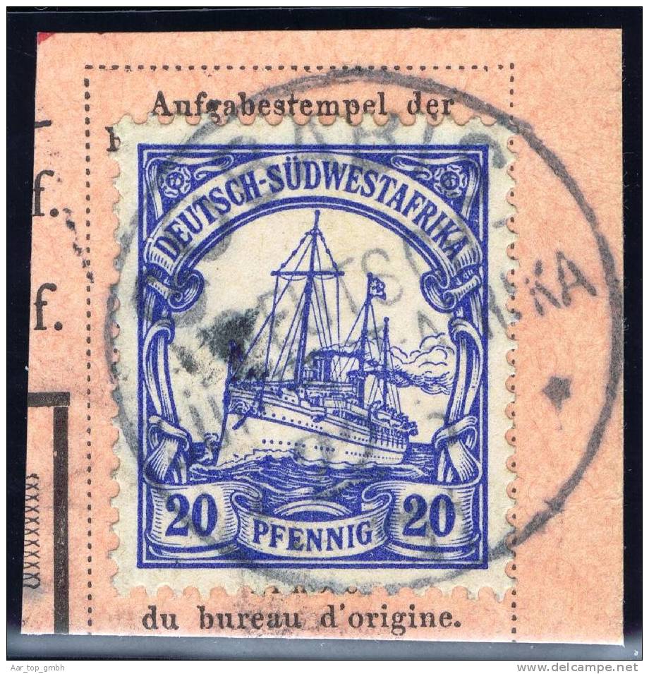 Deutsche Post In Südwestafrika GOBABIS 1900-06-22 Mi#14 Auf Briefstück - Sud-Ouest Africain Allemand