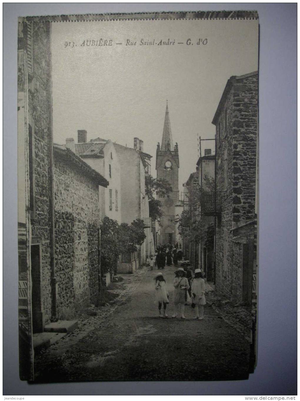 - CPA  - Puy De Dôme - Aubière - Rue Saint André - église - Fillette -  G D´ O -  N°913 - Animée - - Aubiere