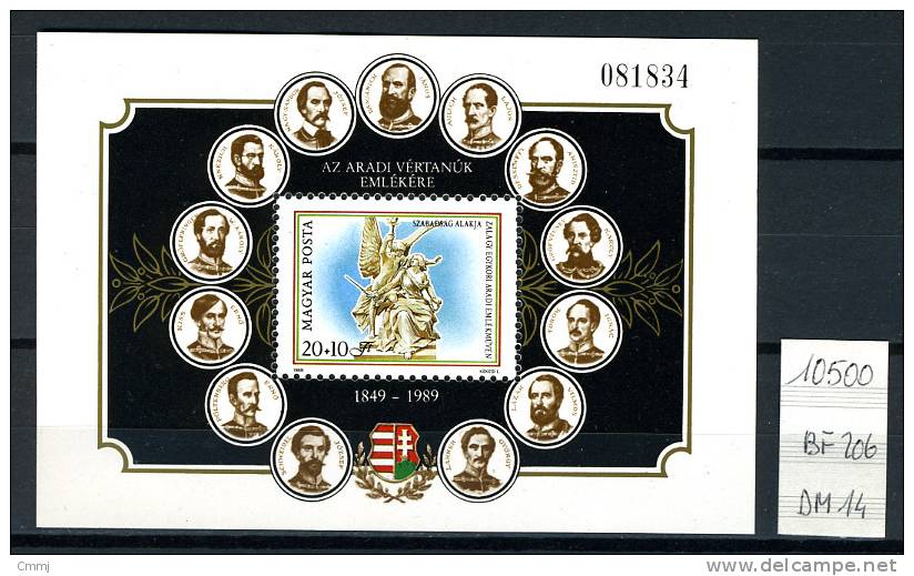 1989 - UNGHERIA - HUNGARY - HONGRIE - UNGARN - Yvert  Nr. Block 207 - Mint - (AB1403..) - Unused Stamps