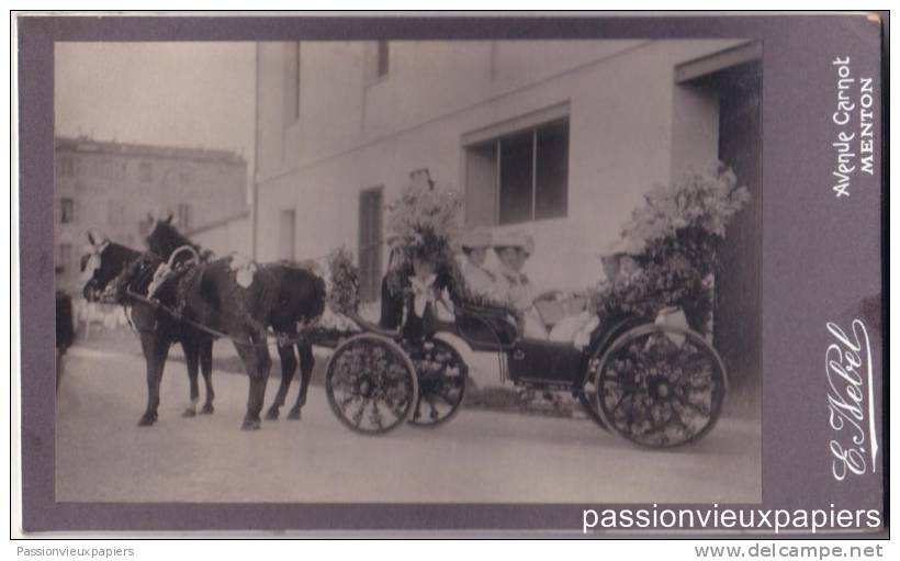 PHOTO   MENTON BATAILLE DE FLEURS 1907 - Menton