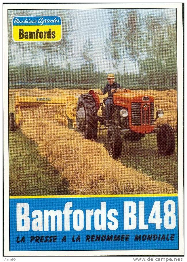 CPM - PUBLICITE - TRACTEUR - MATERIEL AGRICOLE - N°67 - Presse BAMFORDS BL48 - (tracteur Massey Ferguson) - Tractors