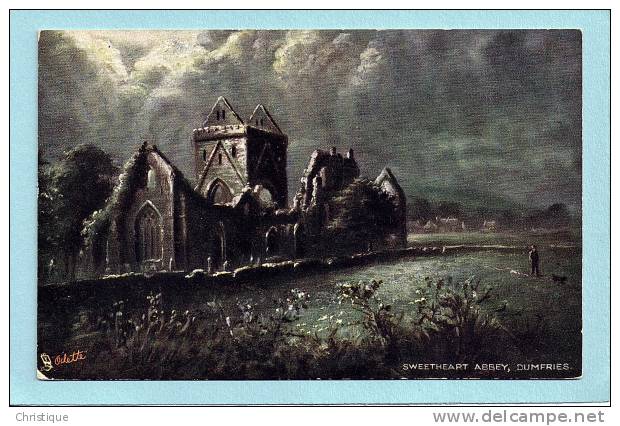 Sweetheart Abbey, Dumfries.  1900-10s Raphael Tuck, Oilette. - Dumfriesshire