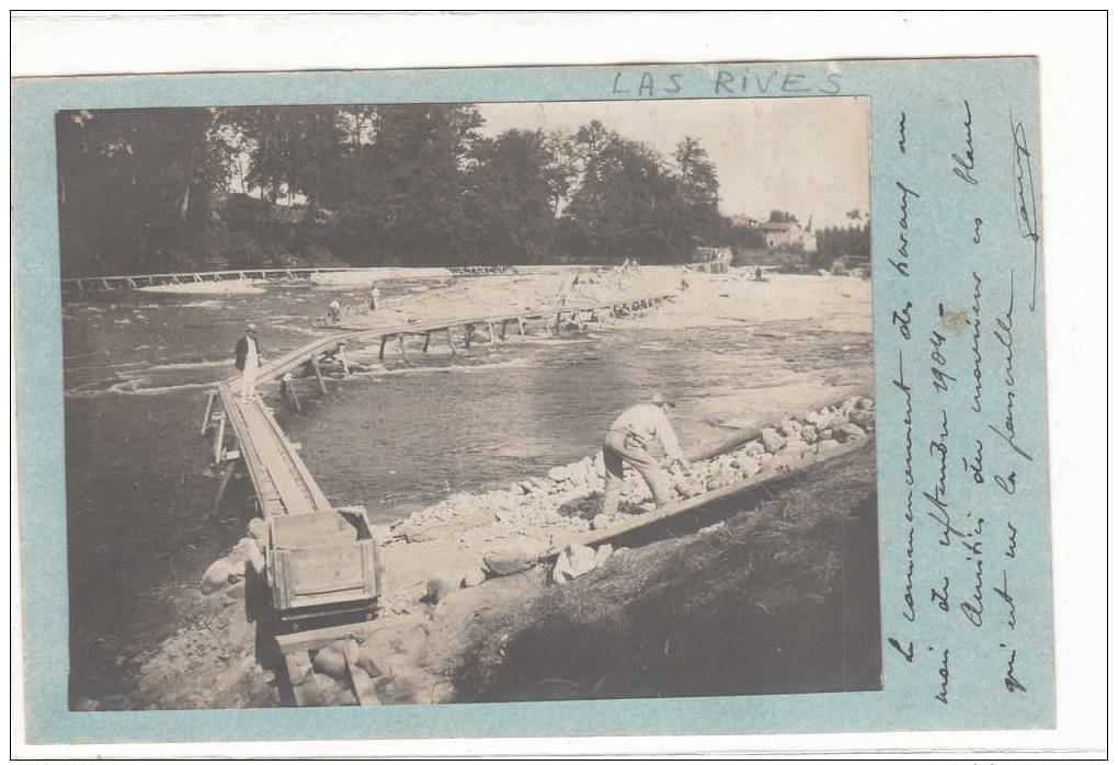 Cpa Las Rives Le Commencement Des Travaux En Septembre 1904 Carte-photo - Autres & Non Classés