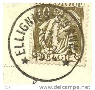 337 Op Kaart Met Sterstempel (Relais) * ELLIGNIES-STE-ANNE * - 1932 Ceres And Mercurius