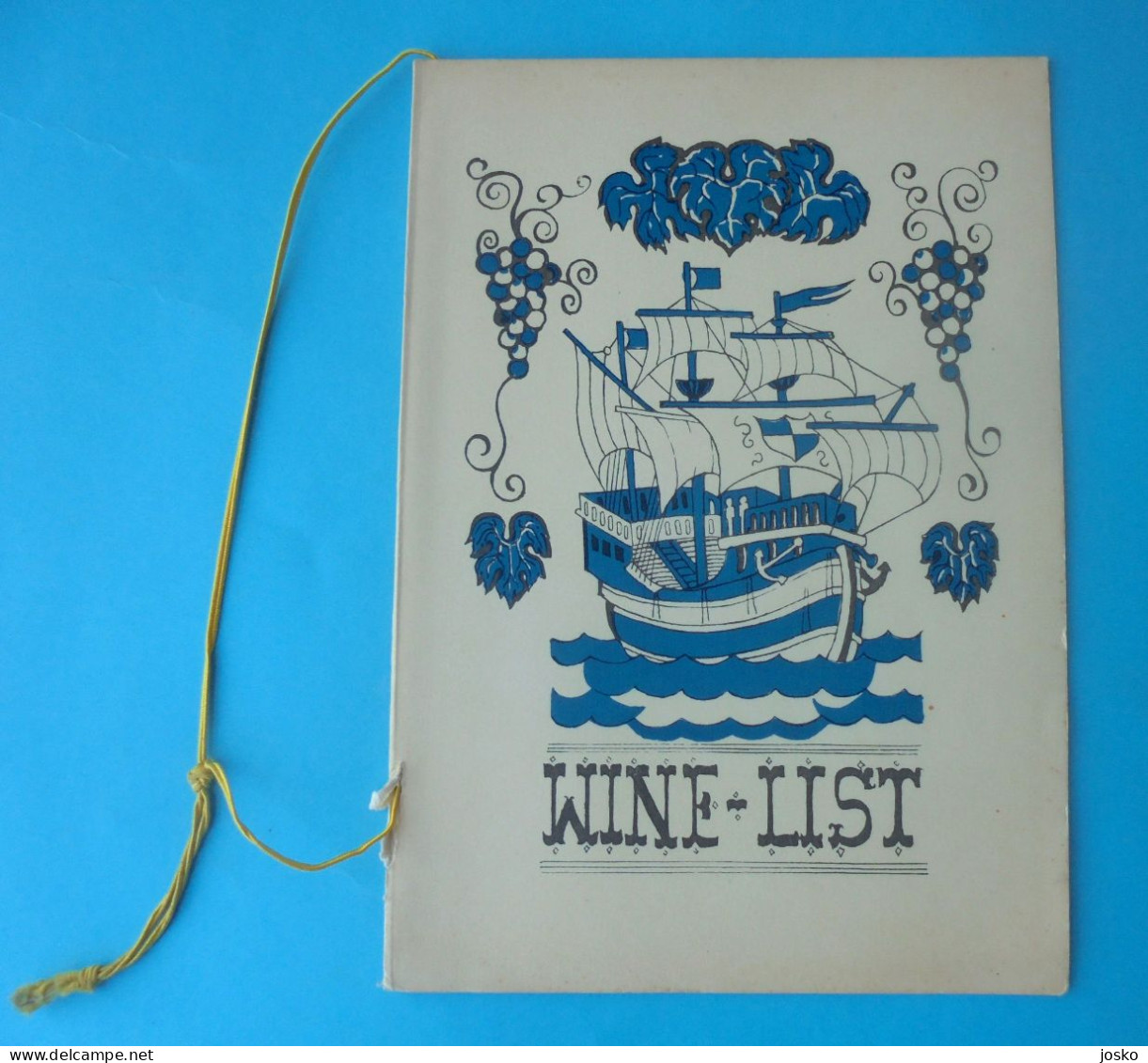 JADROLINIJA Rijeka - Croatia Shipping Company WINE LIST Ship M/s JEDINSTVO 1964. * Menu - Andere & Zonder Classificatie