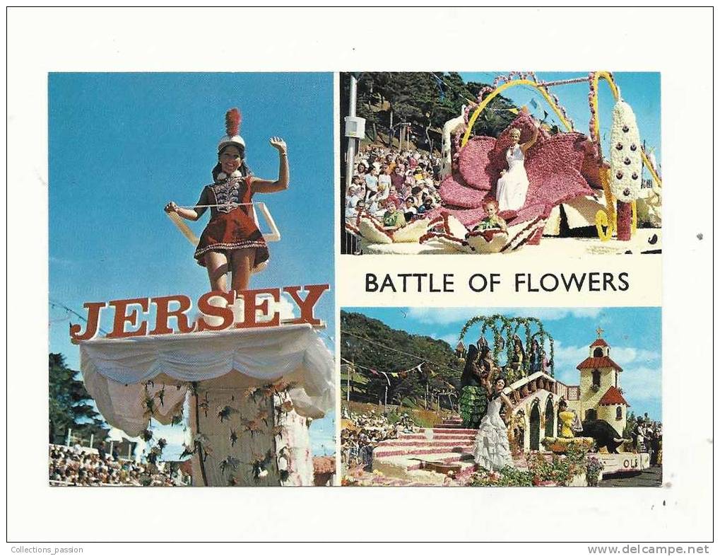 Cp, Ile De Jersey, Battle Of Flowers, Channel Islands, Multi-Vues - Other & Unclassified