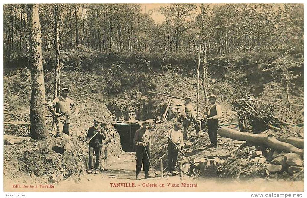 TANVILLE - Galerie Du Vieux Minerai - MINES De Plomb Rouge - Superbe Animation - RARE - Edit. Berthe -  2 Scans - Sonstige & Ohne Zuordnung