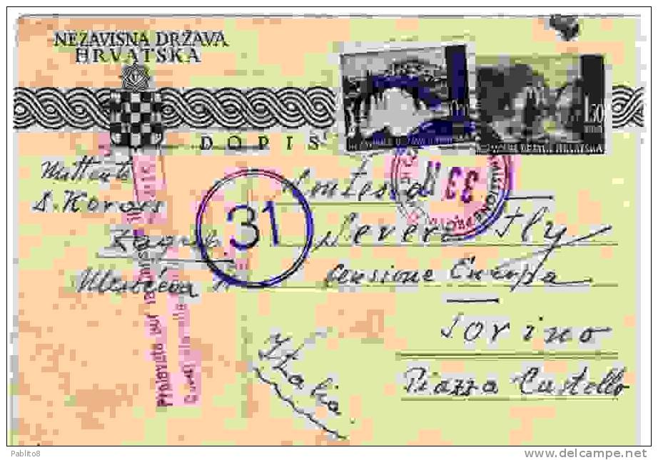 CROATIA POSTCARD CROAZIA CARTOLINA POSTALE DEL 1942 - Croatie