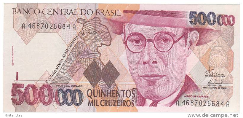 BRAZIL P.239b - 500000 CRUZEIROS 1993 UNC - Brazilië