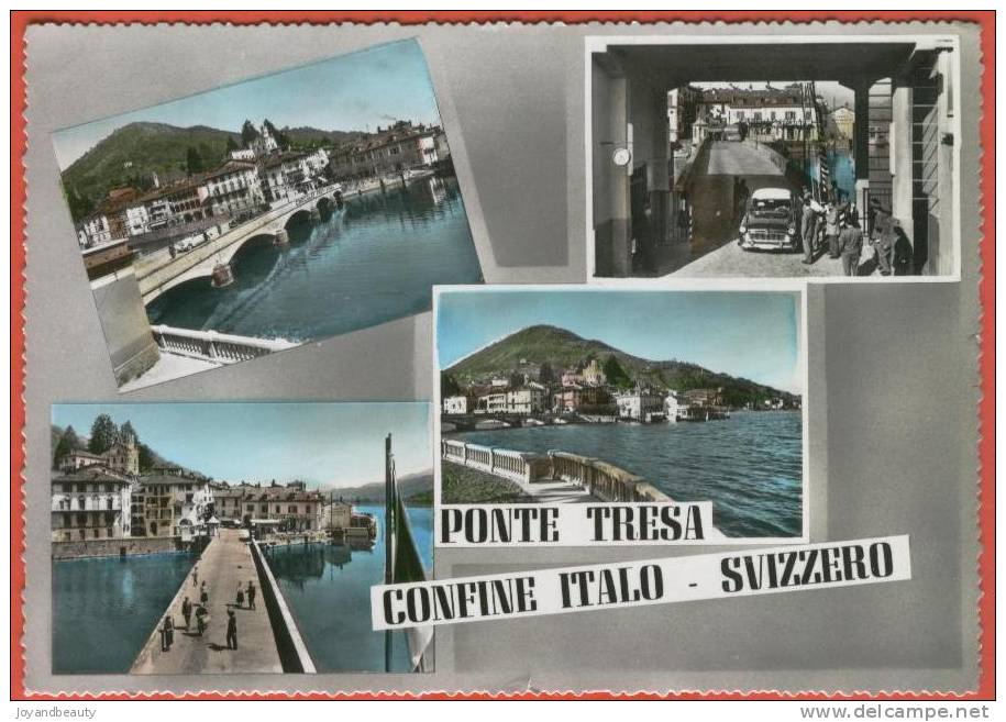 E190, Ponte Tresa , Confine Italo - Svizzera , Multivues , Circulée  1958 - Ponte Tresa