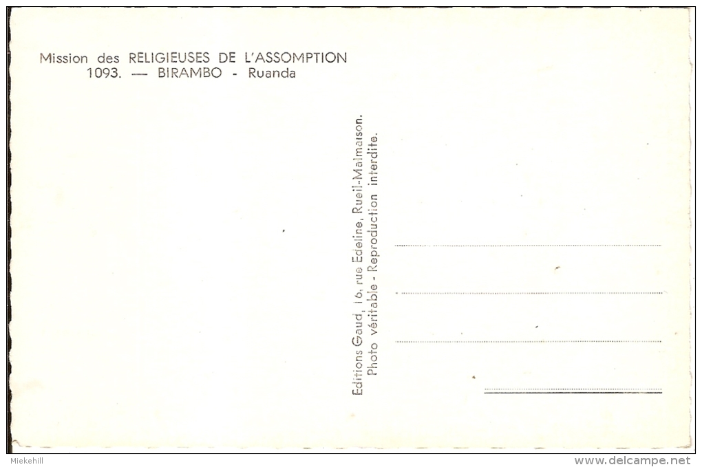 RUANDA-BIRAMBO-MISSION DES RELIGIEUSES DE L'ASSOMPTION - Ruanda Urundi