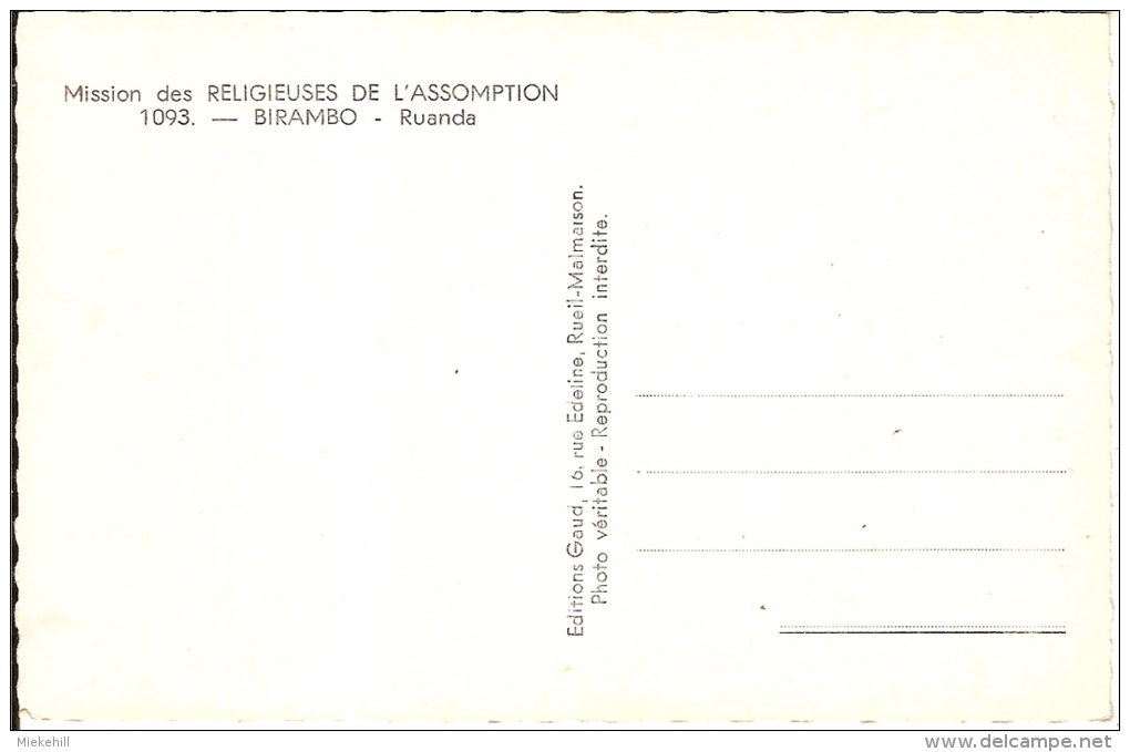 RUANDA-BIRAMBO-MISSION DES RELIGIEUSES DE L'ASSOMPTION - Ruanda-Urundi