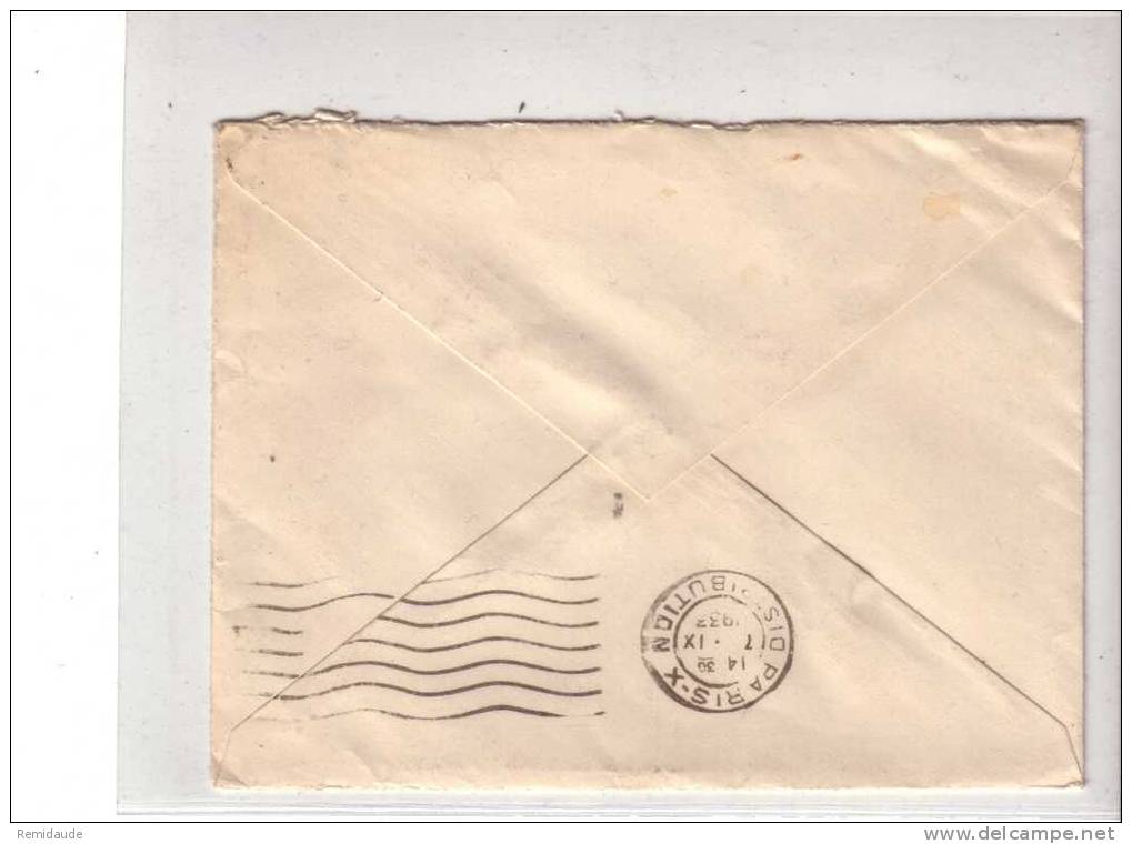 GRECE - 1933 - TYPE HERMES De 1911/22 Sur LETTRE De ATHENES Pour PARIS - Briefe U. Dokumente