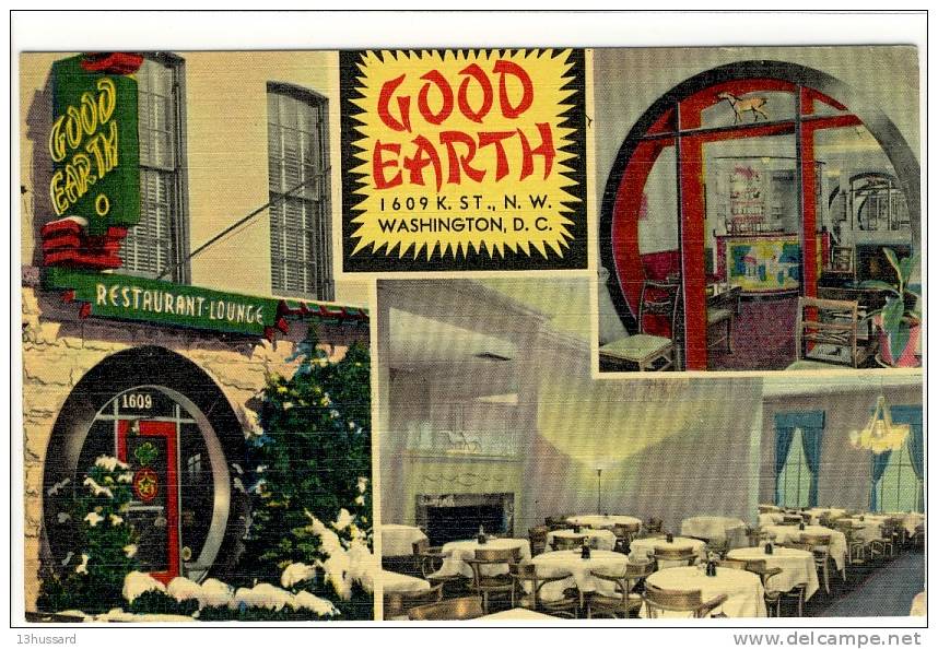 Carte Postale Ancienne U.S.A. - Restaurant Good Earth, N.W. Washington D.C. - Publicité, Advertising - Washington DC