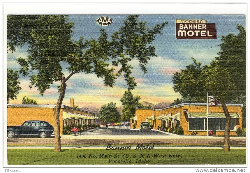 Carte Postale Ancienne U.S.A. - Banner Motel, 1406 Main Street, Pocatello, Idaho - Publicité, Advertising - Pocatello