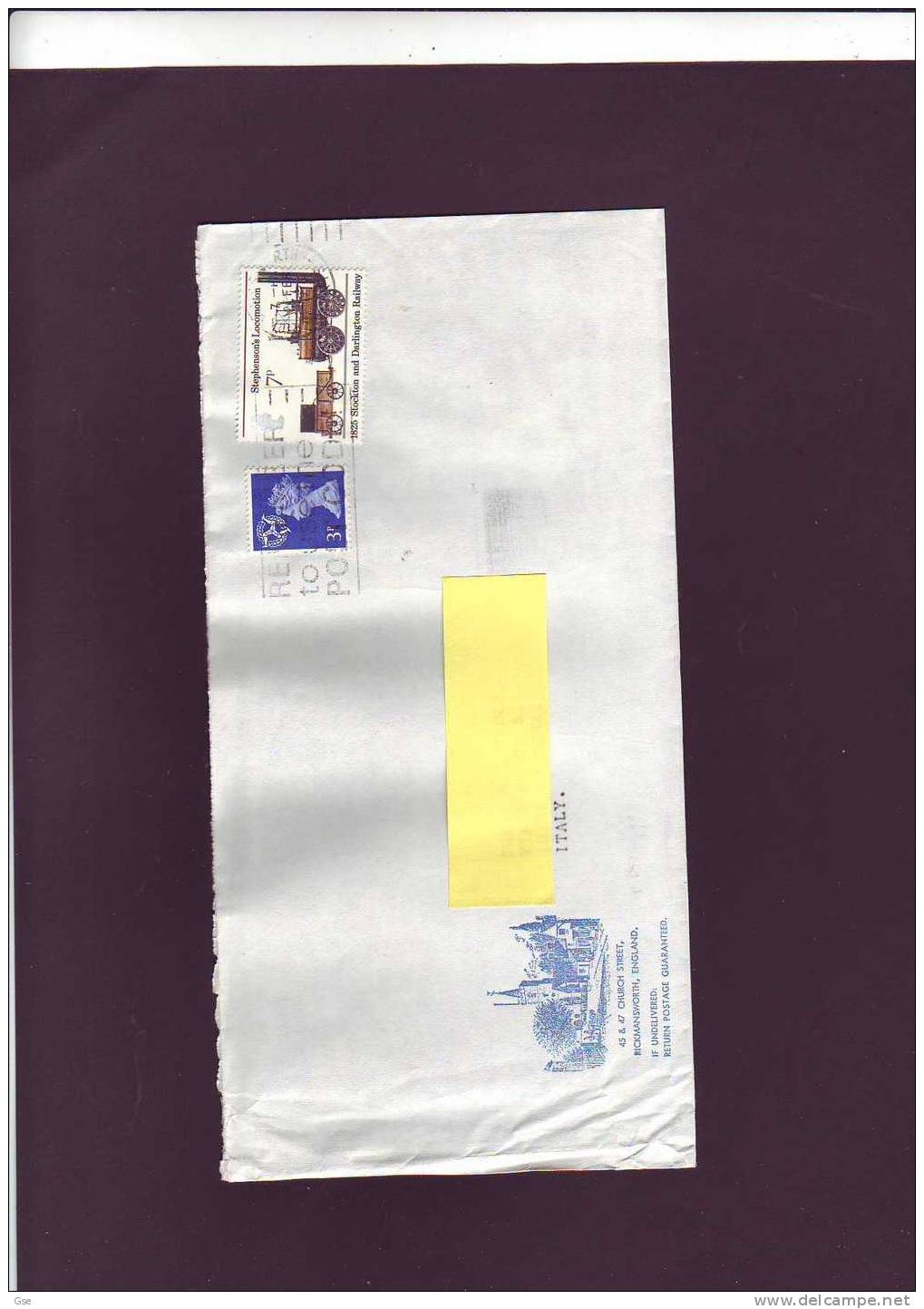 GRAN BRETAGNA 1975 - Gibbons  984 - Lettera Per Italia - Covers & Documents