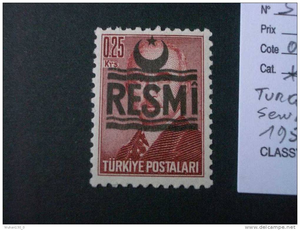 TURQUIE  Service  *  *  De  1955   "  T.P De  1948 Surchargé  " - Official Stamps