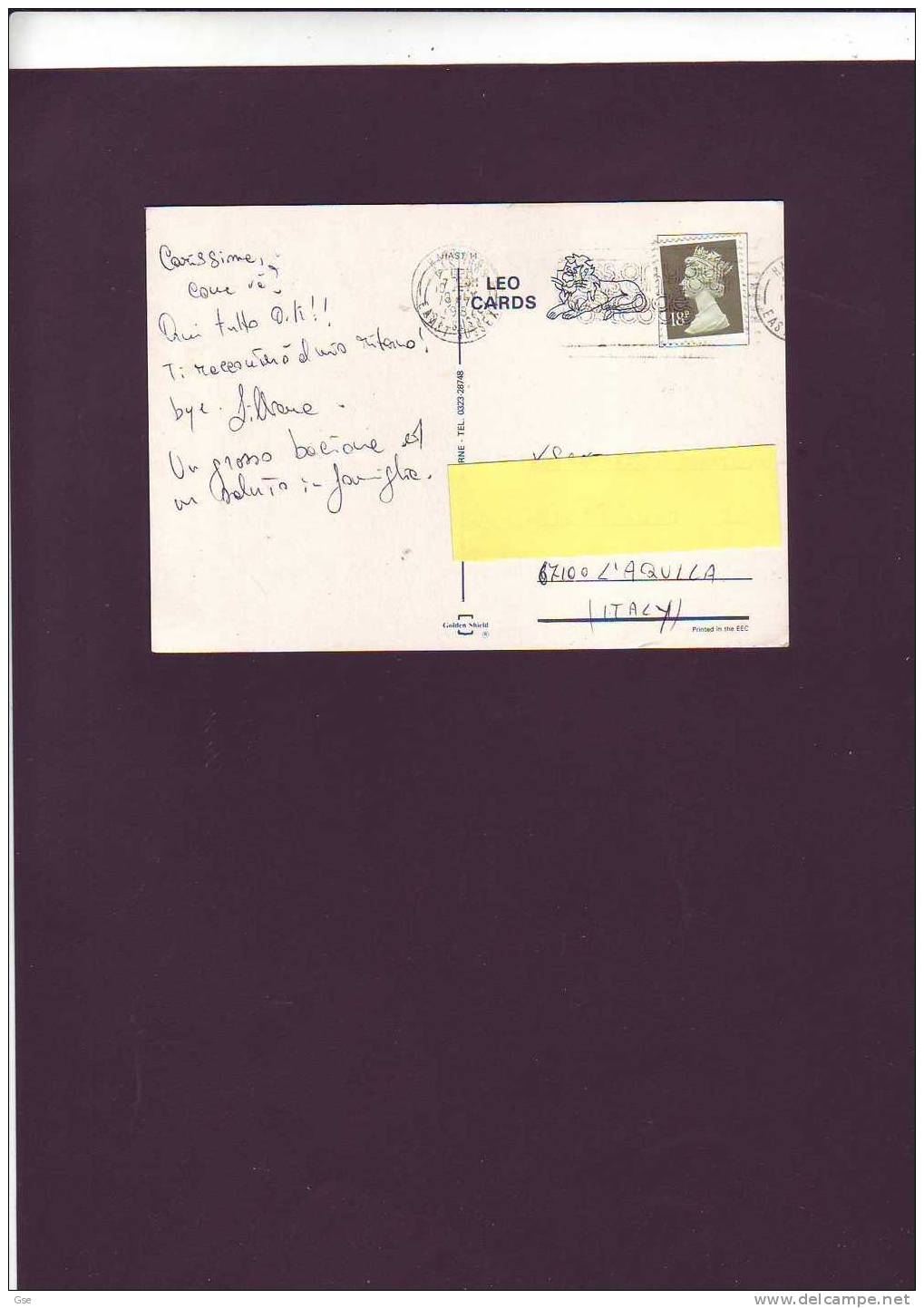 GRAN BRETAGNA  1987 . Card (Hastings) - Lettres & Documents