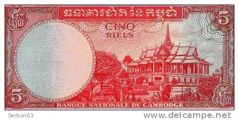 MONNAIE BILLET CAMBODGE ASIE DU SUD-EST 5 RIELS N° 170742 BANQUE NATIONALE DU CAMBODGE