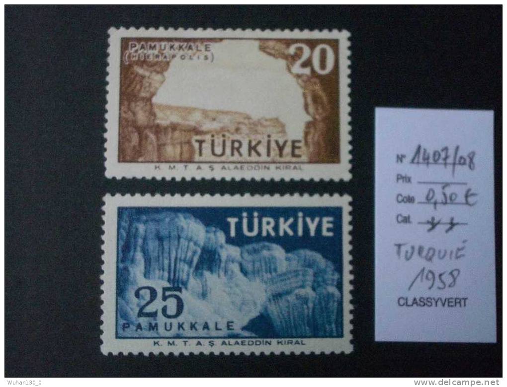 TURQUIE    *  *  De  1958   "  Vues  De  Pamulkkale   "      2  Val - Unused Stamps