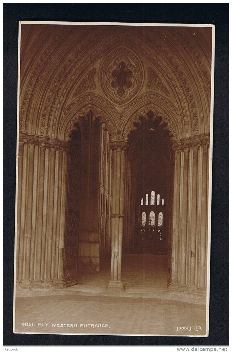 RB 686 - Judges Real Photo Postcard Western Entrance Ely Cathedral Cambridgeshire - Ely