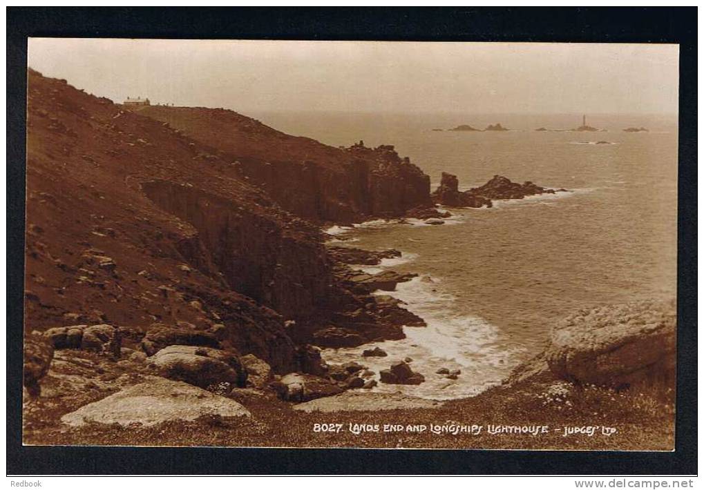 RB 686 - Judges Real Photo Postcard Lands End & Longships Lighthouse Cornwall - Land's End