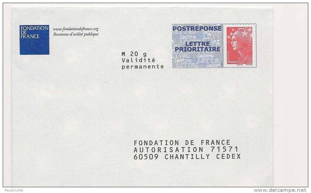 PAP Pret à Poster Reponse Marianne De Beaujard Fondation De France N°10P281 - Prêts-à-poster: Réponse /Beaujard